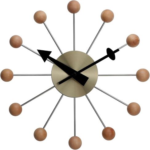 NUOVO 13 Inch Ball Wall Clock Multicolor Mid Century Creative Clock Silent Clock Quartz Clock Personality Clock Funny Clock Decorative Home Living Room Kitchen Office Retro Design in Kuwait