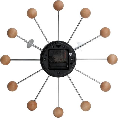 NUOVO 13 Inch Ball Wall Clock Multicolor Mid Century Creative Clock Silent Clock Quartz Clock Personality Clock Funny Clock Decorative Home Living Room Kitchen Office Retro Design in Kuwait