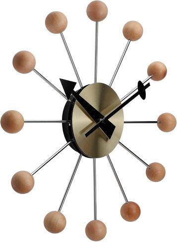 NUOVO 13 Inch Ball Wall Clock Multicolor Mid Century Creative Clock Silent Clock Quartz Clock Personality Clock Funny Clock Decorative Home Living Room Kitchen Office Retro Design in Kuwait