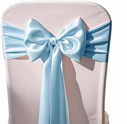 Pack of 50 Wedding Satin Chair Sashes Blush Pink Bows 7x108inch Ribbon Fabric Bands for Banquet Party Hotel Restaurant Ceremony Event Chairs Knots Ties Decorations - Blush Pink, 50PCS in Kuwait
