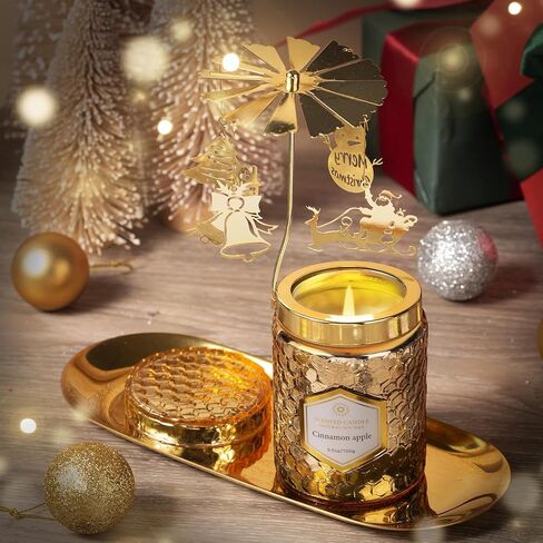 مجموعات هدايا الشموع المعطرة لعيد الميلاد للنساء، شمعة للعلاج بالرائحة المنزلية، 160 جرام من شمع الصويا محمول مرطبانات من القصدير للاستخدام في عيد الأم وعيد الميلاد واليوجا، عبوة من 4 قطع in Kuwait