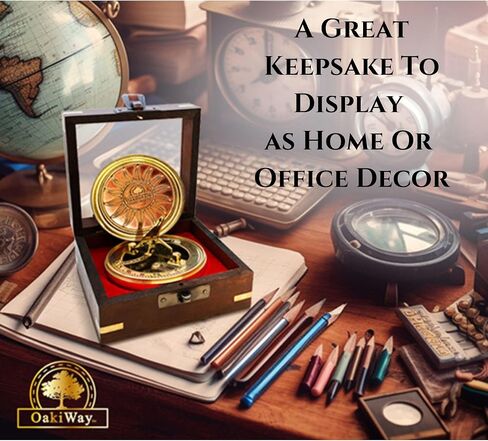OakiWay Anniversary Sundial Compass Gift for Him or Her, with Special Greeting - Romantic Gift Ideas for Husband or Wife, Wedding Aniversity Gifts for Men, 50th 40th 25th 20th Anniversary Celebration in Kuwait