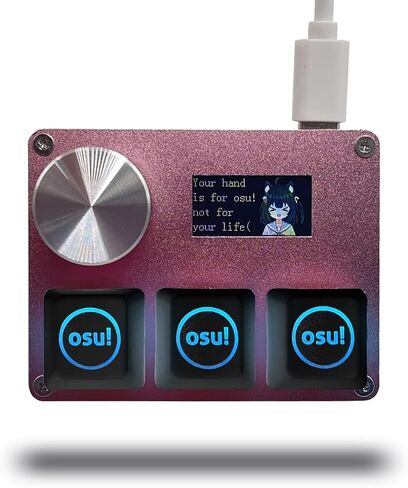BTXETUEL SayoDevice O3C OSU لوحة مفاتيح قاعة الزناد السريع، مفاتيح مفاتيح خطية مغناطيسية، لوحة مفاتيح مع مقبض وشاشة، نسخ لصق، Shotcut، لوحة مفاتيح صغيرة Macro Hotswap.... | ألعاب إيقاع Geometry Dash OSU، مع مقبض وشاشة، نسخ ولصق، Shotcut، Macro Hotswap M in Kuwait