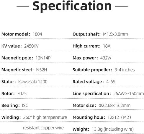 محرك HGLRC Spectre 1804-3500KV 4S بدون فرش لطائرات السباق بدون طيار مقاس 3-3.5 بوصة FPV in Saudi Arabia