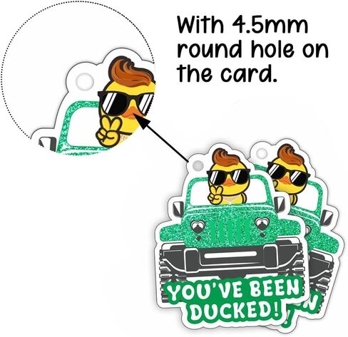 You've Been Ducked, Duck Tags,Cute Duck Tags, Duck Duck Tags, Ducking Game Card, 35 Pack 2.9 x 2.4", with Round Hole and Rubber Bands, Duck Design and SUV Car (Black Gold) in Kuwait