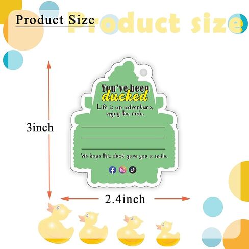 You've Been Ducked, Duck Tags,Cute Duck Tags, Duck Duck Tags, Ducking Game Card, 35 Pack 2.9 x 2.4", with Round Hole and Rubber Bands, Duck Design and SUV Car (Black Gold) in Kuwait
