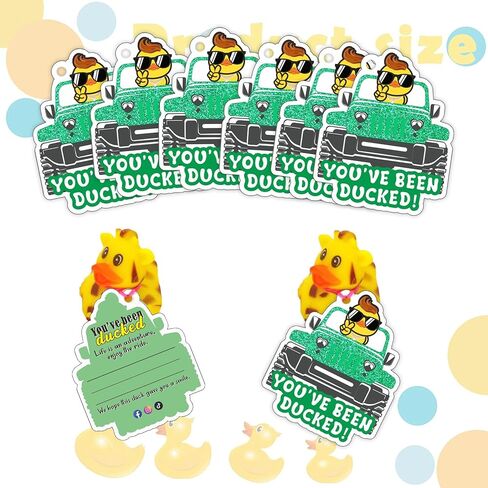 You've Been Ducked, Duck Tags,Cute Duck Tags, Duck Duck Tags, Ducking Game Card, 35 Pack 2.9 x 2.4", with Round Hole and Rubber Bands, Duck Design and SUV Car (Black Gold) in Kuwait