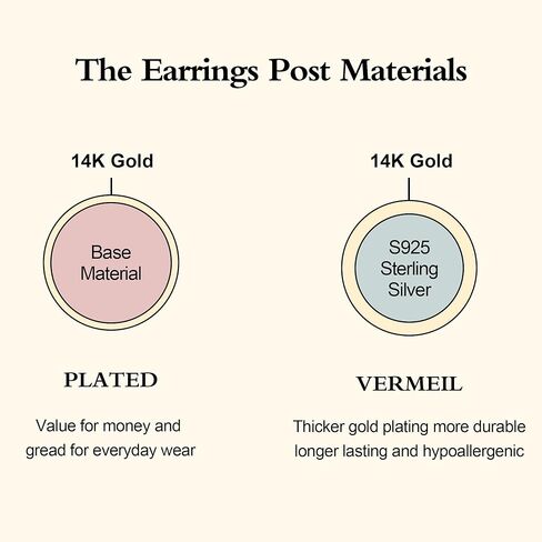 LADYGD 14K Gold Plated S925 Sterling Silver Post Stud Earrings for Women | Dainty Gold Irregular Earrings Hypoallergenic Handmade Jewelry Gifts for Teen Girls in Kuwait