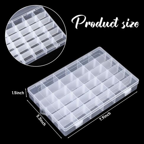 12 Pack Bulk 24 Grids Clear Plastic Organizer Box Tackle Organizer Box Crafts Storage Organizer Box with Removable Dividers Tackle Boxes for Fishing Tackle Storage Tackle Trays Jewelry DIY Parts Box in Saudi Arabia