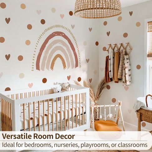 funlife Large Boho Blue Rainbow Wall Decals Peel and Stick, Boho Sun Wall Decal Watercolor Clouds Wall Sticker for Boys Bedroom Decor, Kids Nursery Room Sunrise Playroom Wall Art Decor Decal in Kuwait