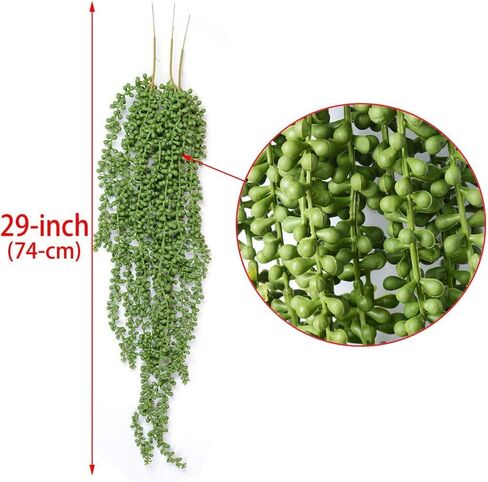 3pcs Artificial Fake String of Pearls Plant Faux Fake Hanging Succulents Plants in Saudi Arabia