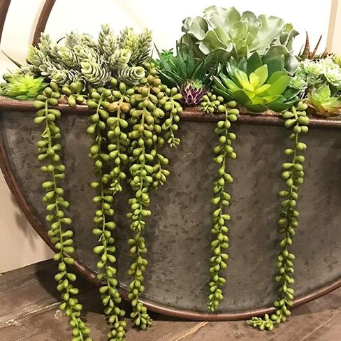 3pcs Artificial Fake String of Pearls Plant Faux Fake Hanging Succulents Plants in Saudi Arabia