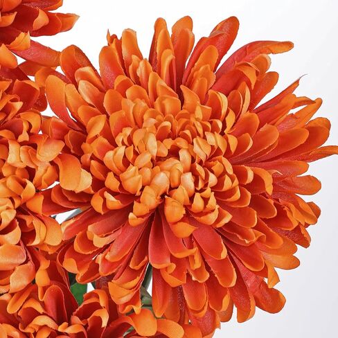 Briful 6'' Large Heads Chrysanthemums Artificial Flowers-Fall Decor 6 Stems 26''Autumn Mum Fake Flowers Bouquet, Yellow Silk Flowers for Home Weddings Farmhouse Patio Garden Decor in Kuwait
