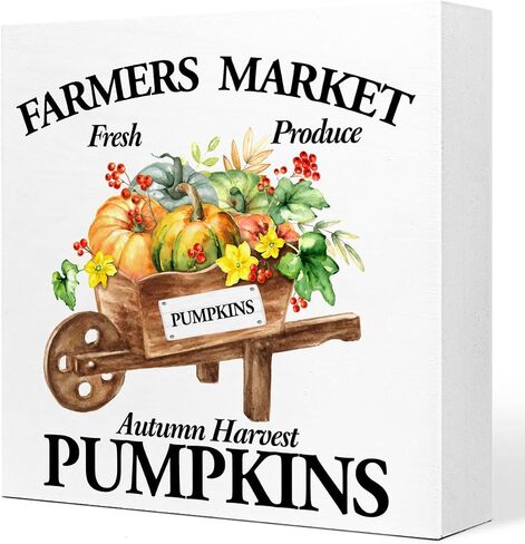 Fall Table Decor,Always Be Thankful Thanksgiving Pumpkin Fall Leaves Wood Block Sign Desk Decor,Rustic Autumn Harvest Seasonal Wooden Box Sign Decor for Farmhouse Home Shelf Table Decoration Q682 in Kuwait