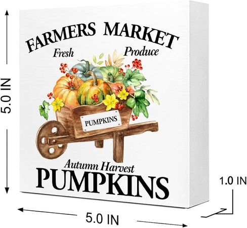 Fall Table Decor,Always Be Thankful Thanksgiving Pumpkin Fall Leaves Wood Block Sign Desk Decor,Rustic Autumn Harvest Seasonal Wooden Box Sign Decor for Farmhouse Home Shelf Table Decoration Q682 in Kuwait