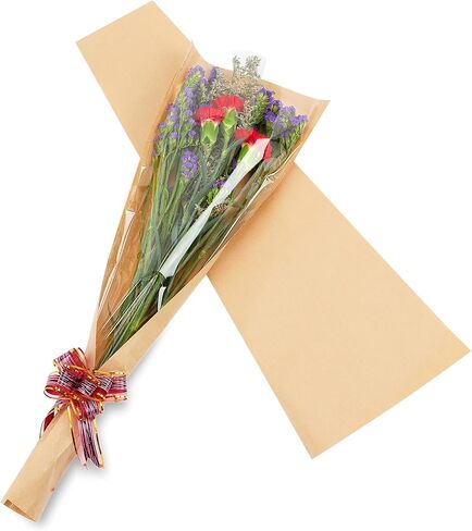 Aylmrice Paper Flower Bags For Bouquets Small Floral Plastic Flower Sleeves For Bouquets Gift Bags 50pcs M-Original in Saudi Arabia