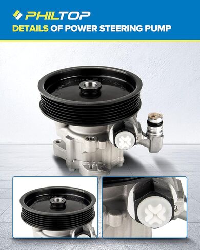 PHILTOP 21-5419 Power Steering Pump Direct Fits RSX 2002-2006 2.0L, Accord 2006-2007 2.4L, CR-V 2003-2008 2.4L, CR-V 2010-2011 2.4L, Power Steering Asist 56110PNBA01, 56110PNBA03, 56110PNBA04 in Saudi Arabia