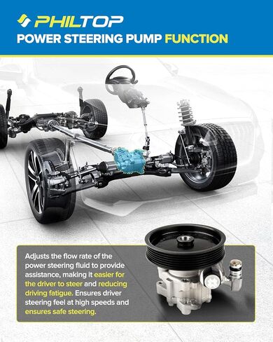 PHILTOP 21-5419 Power Steering Pump Direct Fits RSX 2002-2006 2.0L, Accord 2006-2007 2.4L, CR-V 2003-2008 2.4L, CR-V 2010-2011 2.4L, Power Steering Asist 56110PNBA01, 56110PNBA03, 56110PNBA04 in Saudi Arabia