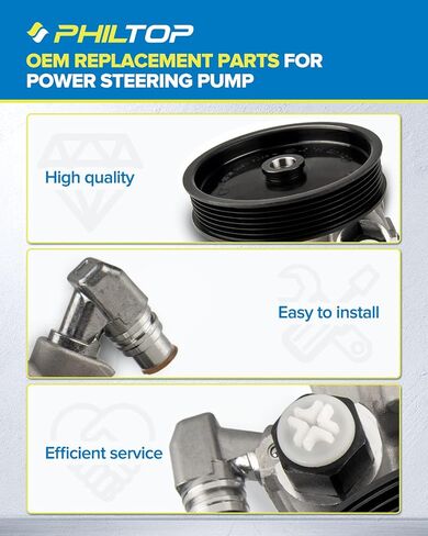 PHILTOP 21-5419 Power Steering Pump Direct Fits RSX 2002-2006 2.0L, Accord 2006-2007 2.4L, CR-V 2003-2008 2.4L, CR-V 2010-2011 2.4L, Power Steering Asist 56110PNBA01, 56110PNBA03, 56110PNBA04 in Saudi Arabia