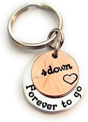 4th Anniversary Gift 4 Down and Forever To Go Coin Key Chain Lucky Copper 2019 Penny in Saudi Arabia