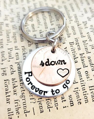 4th Anniversary Gift 4 Down and Forever To Go Coin Key Chain Lucky Copper 2019 Penny in Saudi Arabia