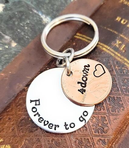 4th Anniversary Gift 4 Down and Forever To Go Coin Key Chain Lucky Copper 2019 Penny in Saudi Arabia