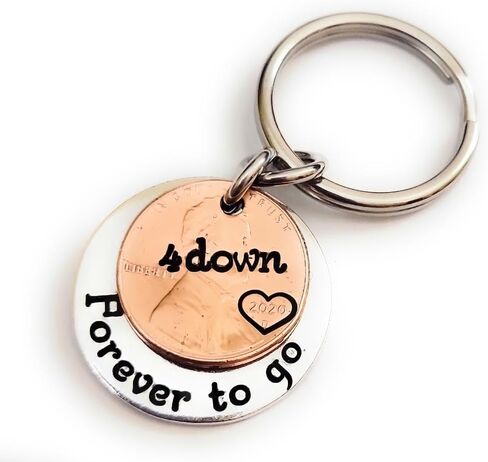 4th Anniversary Gift 4 Down and Forever To Go Coin Key Chain Lucky Copper 2019 Penny in Saudi Arabia