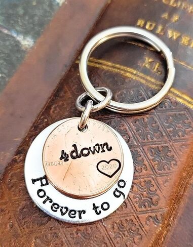 4th Anniversary Gift 4 Down and Forever To Go Coin Key Chain Lucky Copper 2019 Penny in Saudi Arabia