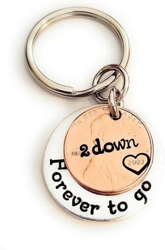 الذكرى السنوية لمدة عامين مع 2 Down and Forever To Go Key Chain Lucky Copper 2021 Penny in Kuwait