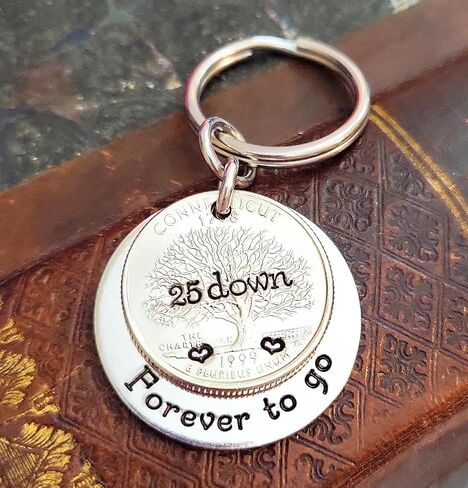 25 Years Down and Forever To Go 25th Anniversary Gift for Him or Her 1998 Quarter in Saudi Arabia