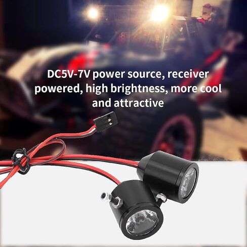RC Car Headlight, 3W Spotlights Searchlights Replacement Part for RC Car Model (Black) in Saudi Arabia