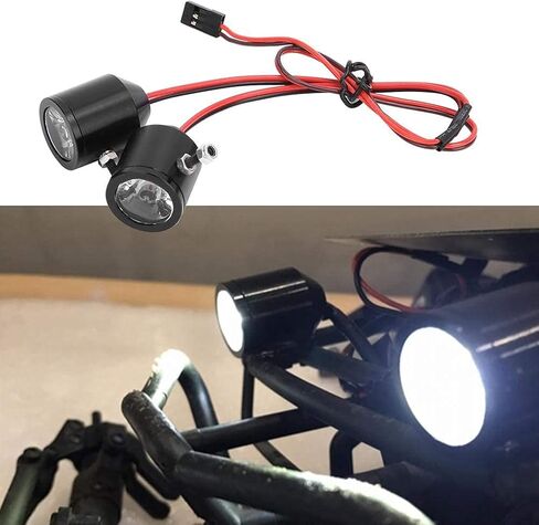 RC Car Headlight, 3W Spotlights Searchlights Replacement Part for RC Car Model (Black) in Saudi Arabia
