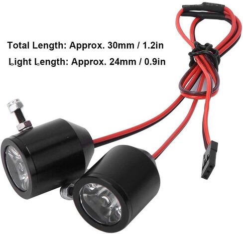 RC Car Headlight, 3W Spotlights Searchlights Replacement Part for RC Car Model (Black) in Saudi Arabia