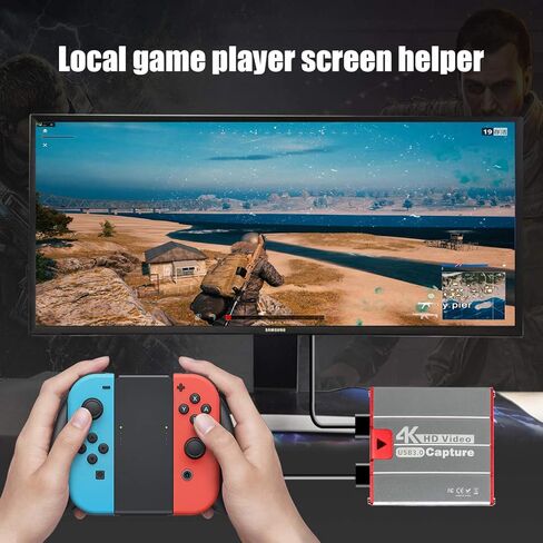 بطاقة التقاط فيديو Mirabox USB3.0 HDMI لجهاز Nintendo Switch، 1080P 60FPS HD جهاز التقاط الألعاب مع رابط HDMI يعمل مع DSLR Xbox PS4 للعبة OBS Twitch البث المباشر والتسجيل in Kuwait