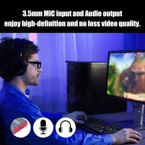 بطاقة التقاط فيديو Mirabox USB3.0 HDMI لجهاز Nintendo Switch، 1080P 60FPS HD جهاز التقاط الألعاب مع رابط HDMI يعمل مع DSLR Xbox PS4 للعبة OBS Twitch البث المباشر والتسجيل in Kuwait