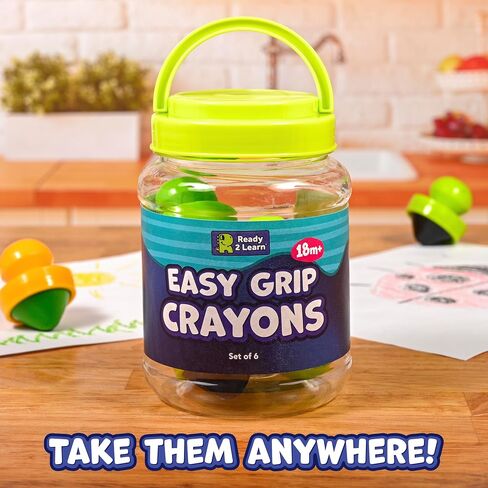 READY 2 LEARN Easy Grip Crayons for Toddlers, 6 Colors, Non-Toxic in Kuwait