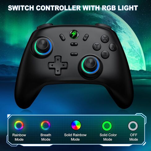 Wireless Switch Controller for Nintendo Switch Controller/Switch Lite/Switch OLED, Rgb Switch Pro controller for Windows PC IOS Android,Switch Remote Gamepad with Programmable/Motion Control/Vibration/Turbo/Wakeup in Saudi Arabia