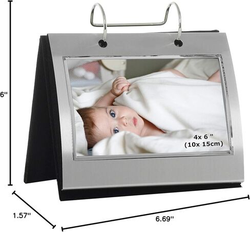 Photo Frames Silver Colour Free Standing Flip Album - Holds 50 of 6 x 4 inch photos in Saudi Arabia
