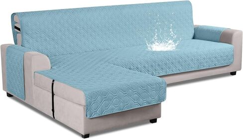 VANSOFY Upgraded Sectional Couch Covers 100% Waterproof L Shaped Sofa Slipcover Reversible Chaise Lounge Cover for Sectional Sofa Furniture Protector Cover for Pets Dog Cat(Large, Gray) in Kuwait