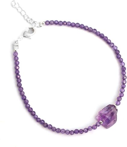 Gempires Blue Sapphire Bracelet for women, Faceted beads 2.4-2.5 mm with raw sapphire stone, September Birthstone, Gemstone Bracelet with 8 inch Adjustable Chain in Saudi Arabia