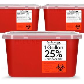 One Gallon Sharps Containers with Pop Up Lid (Two Pack) by Oakridge Products in Saudi Arabia