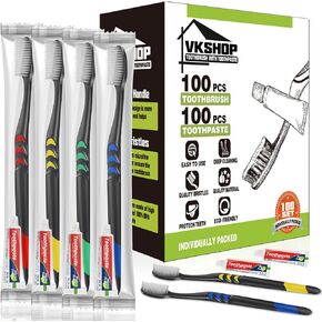 Extra Soft Disposable Travel Toothbrushes-100 Pack Toothbrushes for Adults, Individually Wrapped Toothbrush for Women Men Hotels Guest Rooms (4 Color) in Saudi Arabia