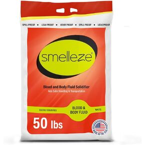 SMELLEZE Blood & Body Fluid Waste Clean Up Super Absorbent, Solidifier & Deodorizer: 2 lb. Granules Absorb Blood, Urine, Diarrhea, Vomit, Body Fluids & Other Water Based Bio Waste in Seconds in Saudi Arabia
