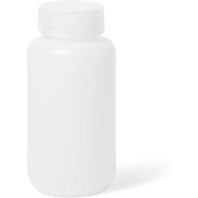 United Scientific™ 33408 | Laboratory Grade High Density Polyethylene (HDPE) Wide Mouth Reagent Bottle | Designed for Laboratories, Classrooms, or Storage at Home | 250ml (8oz), Translucent,Pack of 12