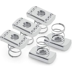 OhLectric OL-39827 Strut Channel Nut with Short Spring - 3/8-16" UNC Threads - 0.37" Thickness - Spring Nut With Zinc Electroplate Finish - Great For Use with 13/16" & 1" Channels (Pack of 5)