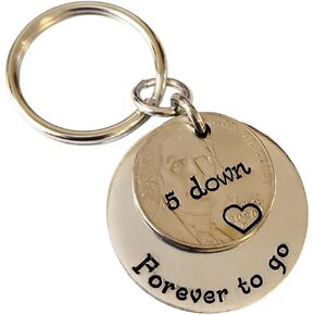 2018 Nickel 5 Years Down and Forever To Go 5th Anniversary Key Chain Gift for Him or Her in Saudi Arabia