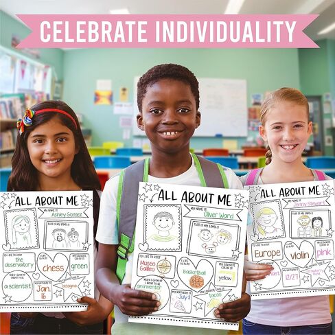 20 Colorful Read All About Me Posters For Elementary School Posters - All About Me Posters Elementary School Supplies For Teachers For Classroom, Star Student Posters Elementary Classroom Supplies in Saudi Arabia