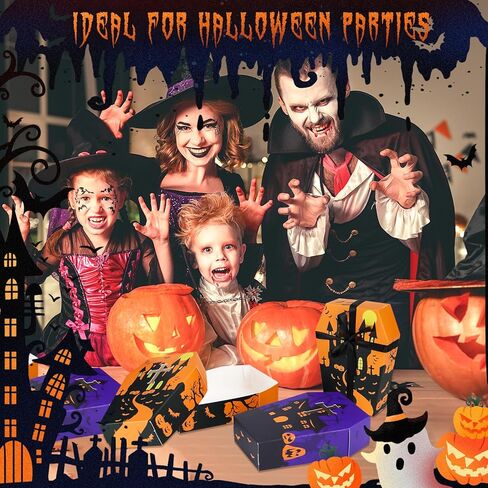 اوبليتنت 16 قطعة من صناديق التابوت للهالوين، خدعة او حلوى التابوت الورقية للهالوين، صناديق هدايا حلوى لتزيين حفلات الهالوين in Kuwait