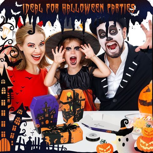 اوبليتنت 16 قطعة من صناديق التابوت للهالوين، خدعة او حلوى التابوت الورقية للهالوين، صناديق هدايا حلوى لتزيين حفلات الهالوين in Kuwait