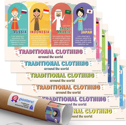 Quarterhouse Types of Communities Poster Set, Social Studies Classroom Learning Materials for K-12 Students and Teachers, Set of 7, 12 x 18 Inches, Extra Durable in Saudi Arabia
